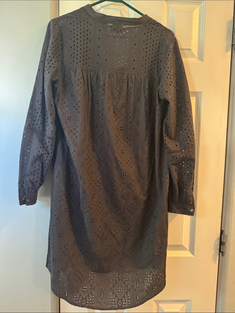 WRAP London Eyelet Tunic Dress in Charcoal - Picture 6 of 6